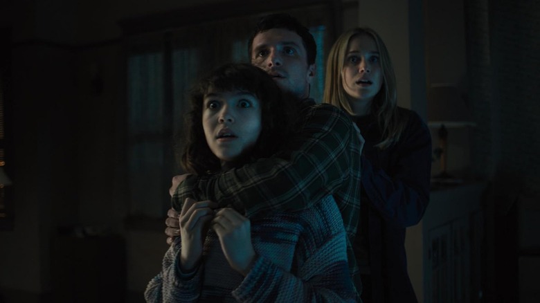 Abby, Mike, and Vanessa looking scared in Five Nights at Freddy's 2