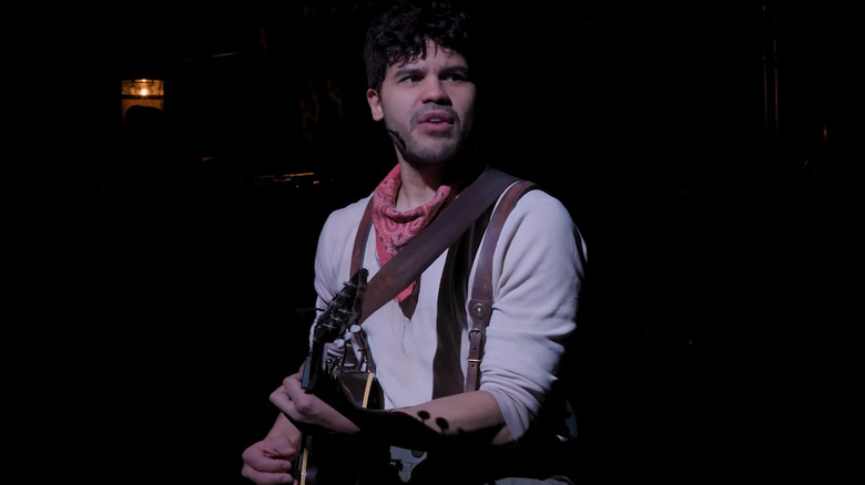 Carlos Valdes as Orpheus in Hadestown on Broadway