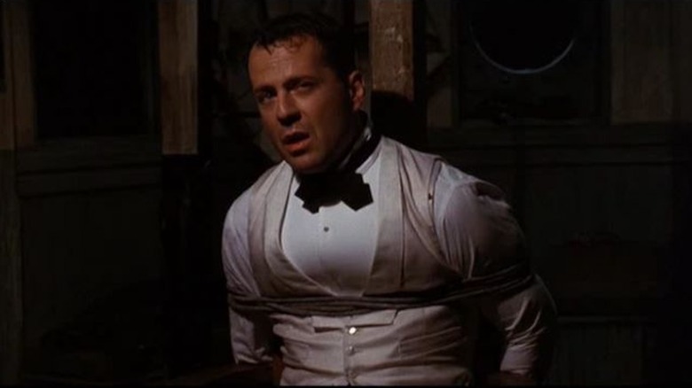 Bruce Willis is tied up in a tuxedo as Bo Weinberg in Billy Bathgate