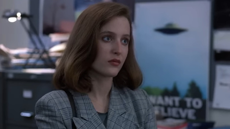 Scully looking unimpressed on The X-Files