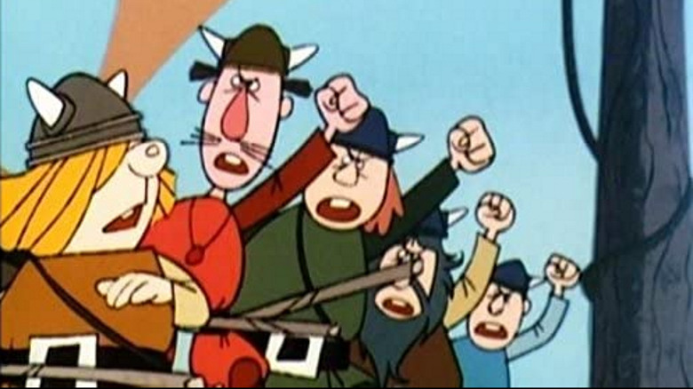 Vicke the Viking crewmates shake fists