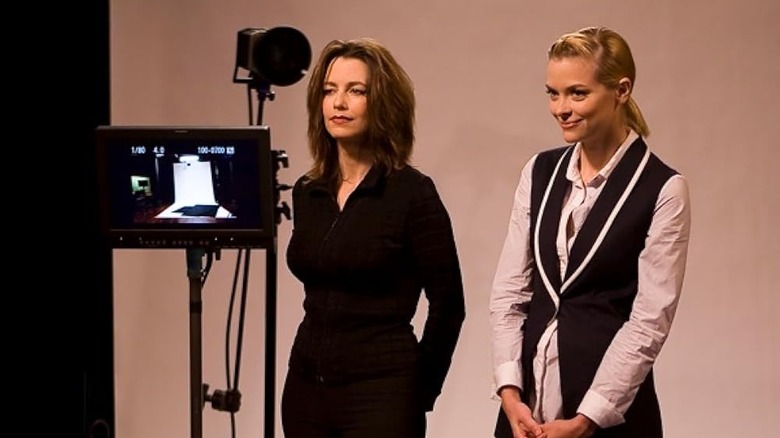 Two actresses auditioning for the reality show Scream Queens.