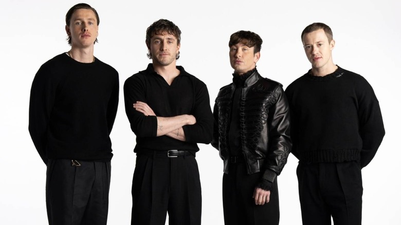 Harris Dickinson, Paul Mescal, Barry Keoghan and Joseph Quinn together as The Beatles cast
