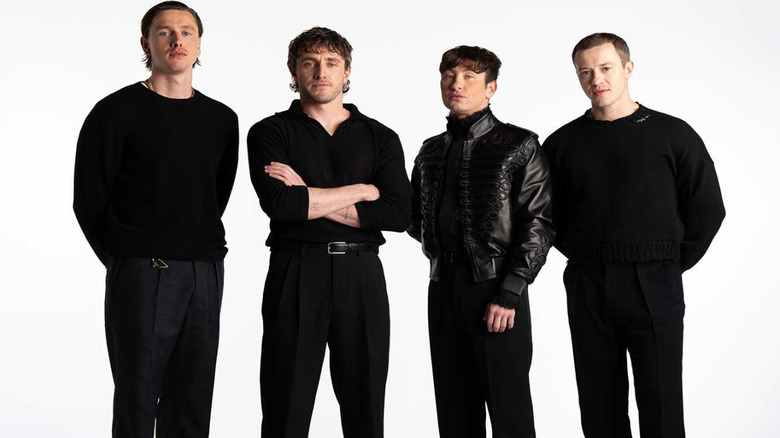 Harris Dickinson, Paul Mescal, Barry Keoghan, and Joseph Quinn gathered in a cast photo to announced The Beatles: A Four-Film Cinematic Event