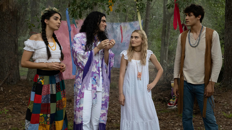 Meg Donnelly, Jojo Fleites, Drake Rodger and Nida Khurshid in The Winchesters
