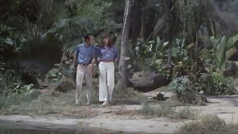 Don Adams' Maxwell Smart stands next to Barbara Feldon's Agent 99 on a shore in Get Smart