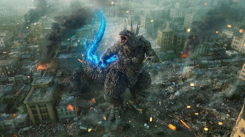 Godzilla Minus One city attack 