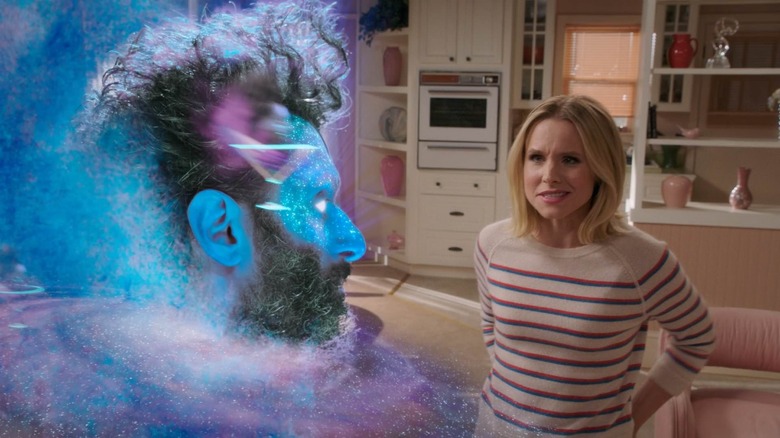 Jason Mantzoukas and Kristen Bell in The Good Place