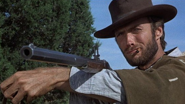Clint Eastwood Aims Rifle