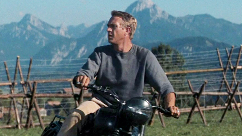 The motorcycle scene from The Great Escape