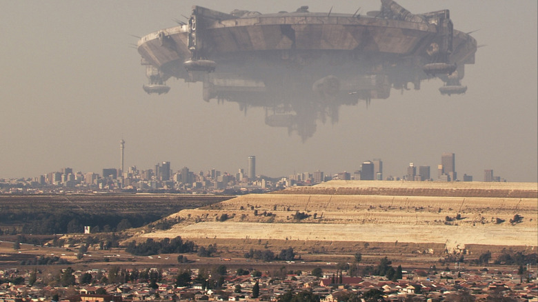 District 9 spaceship over Johannesburg