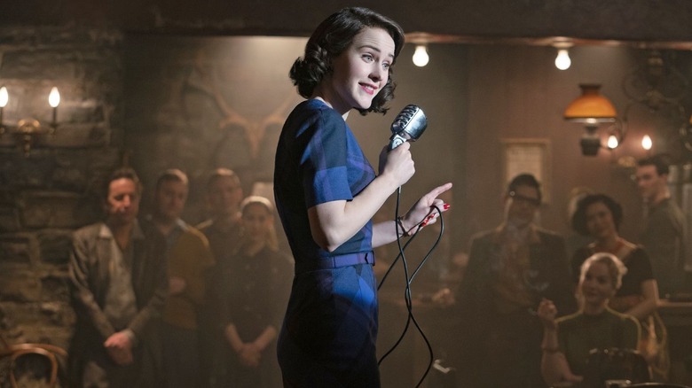 Midge during a standup set on The Marvelous Mrs. Maisel