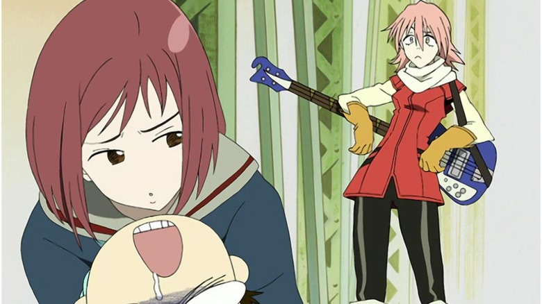 FLCL Naota Passed Out Mamimi Haruko Staring