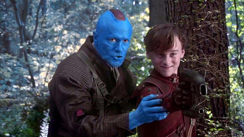 Michael Rooker and Wyatt Oleff in Guardians of the Galaxy Vol. 2