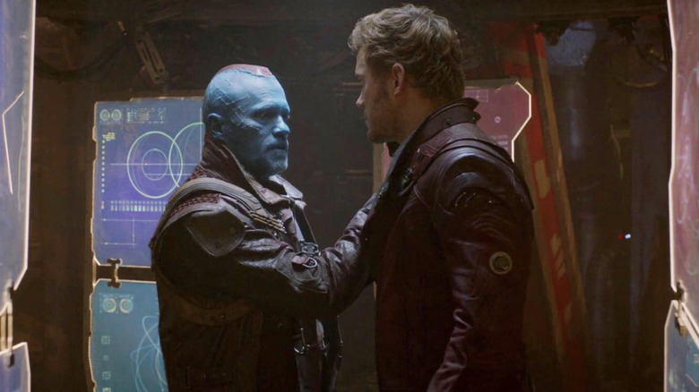 Michael Rooker and Chris Pratt in Guardians of the Galaxy