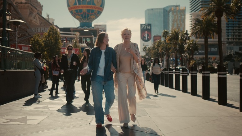 Ava and Deborah walking down the Las Vegas Strip in Hacks