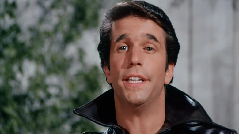 Henry Winkler smiles gently as Fonzie in Happy Days