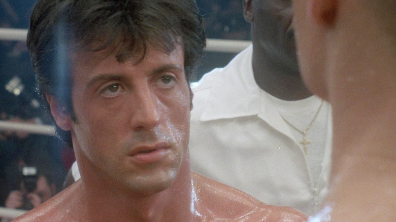Sylvester Stalon in the role of Rocky is wary