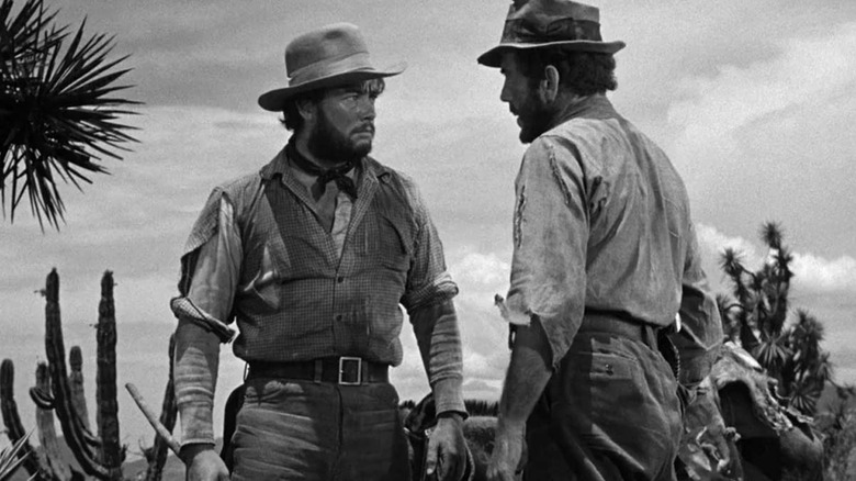 Fred and Bob having a conversation in the treasure of Sierra Madre