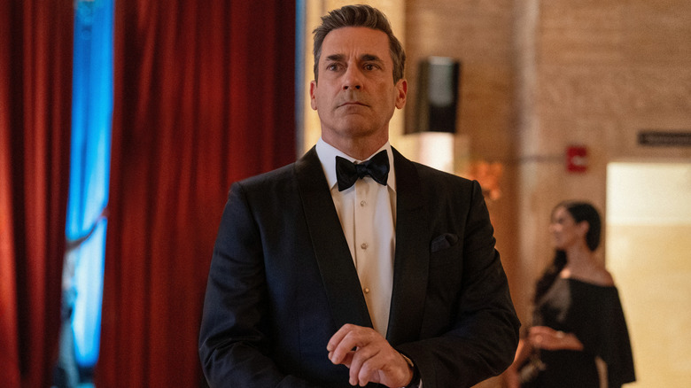 Coop in a tuxedo at a formal event in Your Friends and Neighbors