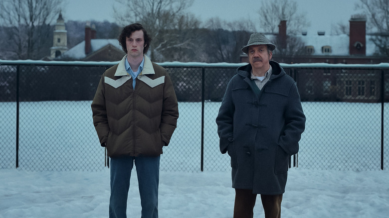 Paul Giamatti and Dominic Sessa in The Holdovers