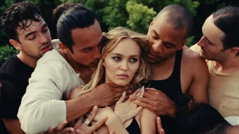 Lily Rose-Depp surrounded by dancers in "The Idol"