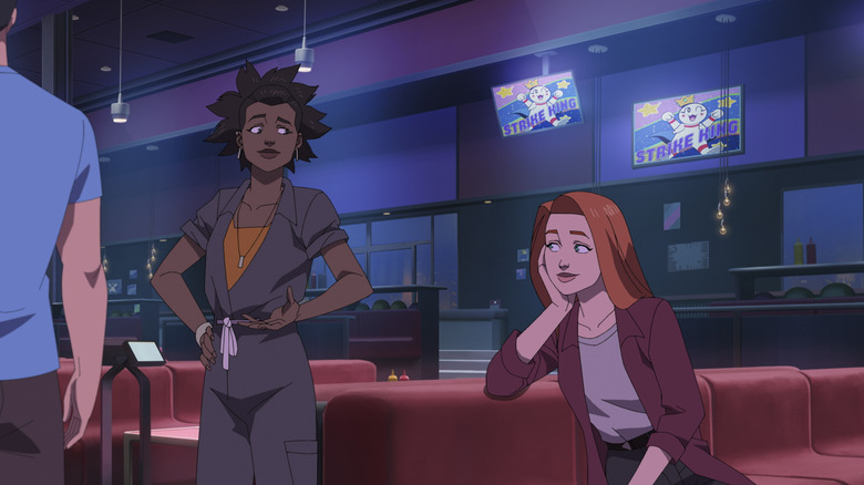 Eve and Amber talking to the bowling in invincible