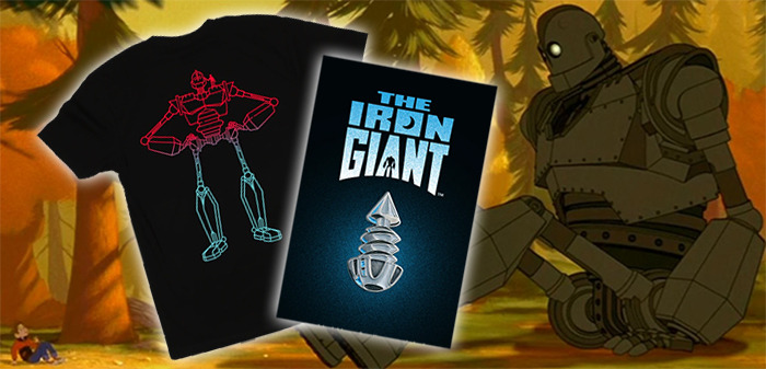 The Iron Giant Mondo T-Shirt and Enamel Pins