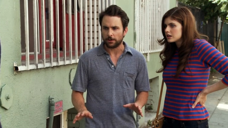 Charlie Day as Charlie and Alexandra Daddario as Ruby on It's Always Sunny in Philadelphia