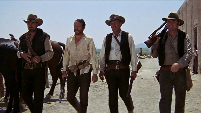 Ben Johnson, Warren Oates, William Holden, and Ernest Borgnine star in The Wild Bunch (1969)