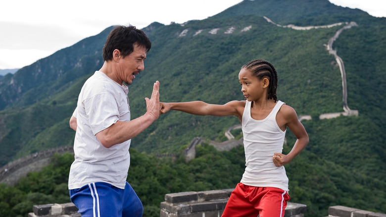 Mr. Han teaching Dre Parker kung fu in The Karate Kid (2010)