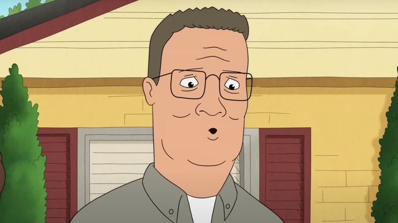Hank procurando seu telefone celular com Peggy depois dele do rei da colina