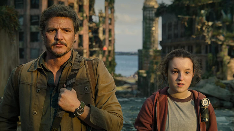 Pedro Pascal and Bella Ramsey in The Last of Us