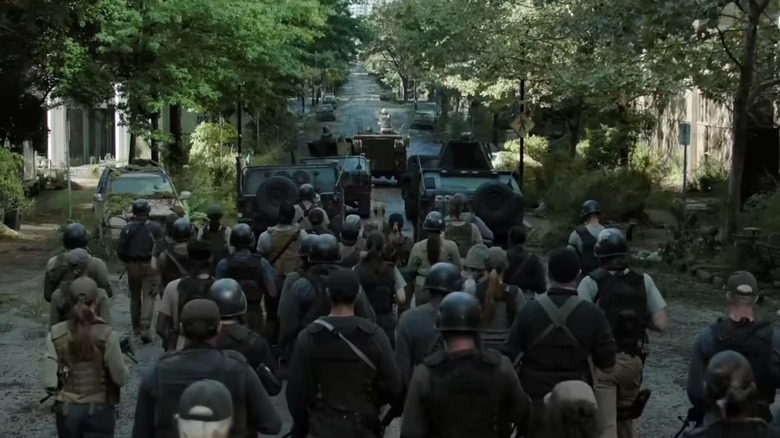 The WLF marching in The Last of Us