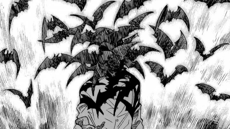 Billy Bat! page showing swarm of bats concealing man's face