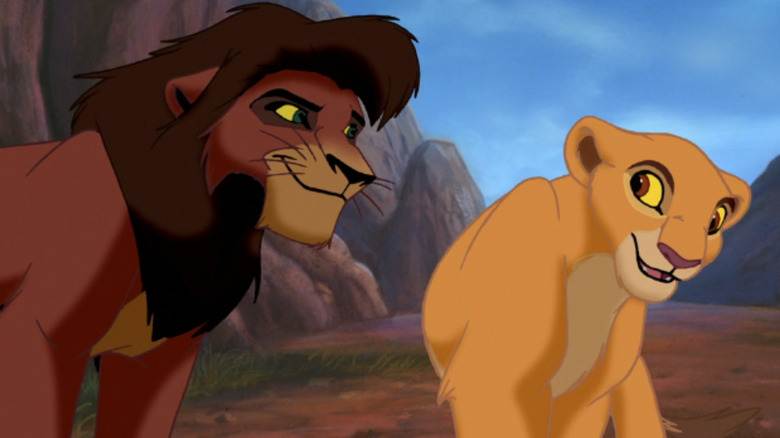 Kovu looks at Kiara outside in The Lion King II: Simba's Pride