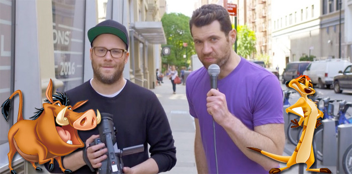 The Lion King Remake Cast - Seth Rogen and Billy Eichner as Timon and Pumbaa