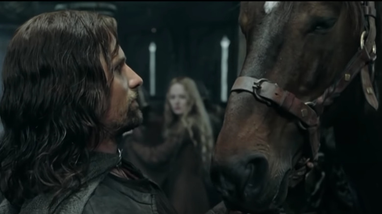 Aragorn and horse in Lord of the Rings