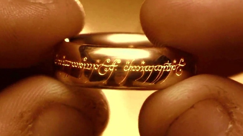 A close up of the One Ring in The Lord of the Rings