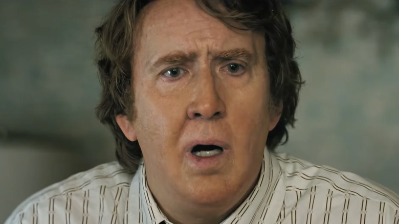 Nicolas Cage looks taken aback as John Madden in Madden