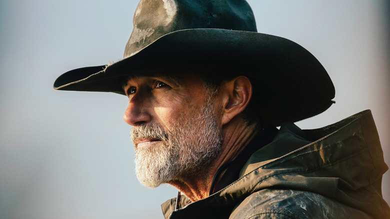 Matthew Fox's Paul Clyburn looks off into the distance in closeup in The Madison