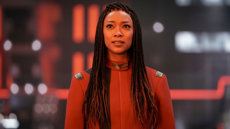 Michael Burnham (Sonequa Martin-Green) looks up in Star Trek: Discovery