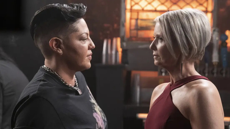 Sara Ramirez and Cynthia Nixon sharing a moment
