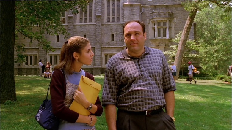 James Gandolfini and Jamie-Lynn Sigler in The Sopranos