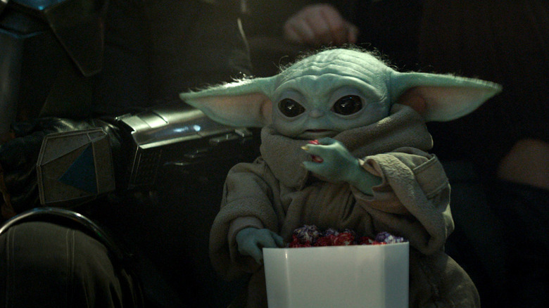 Grogu eats Outpost Mix in The Mandalorian and Grogu