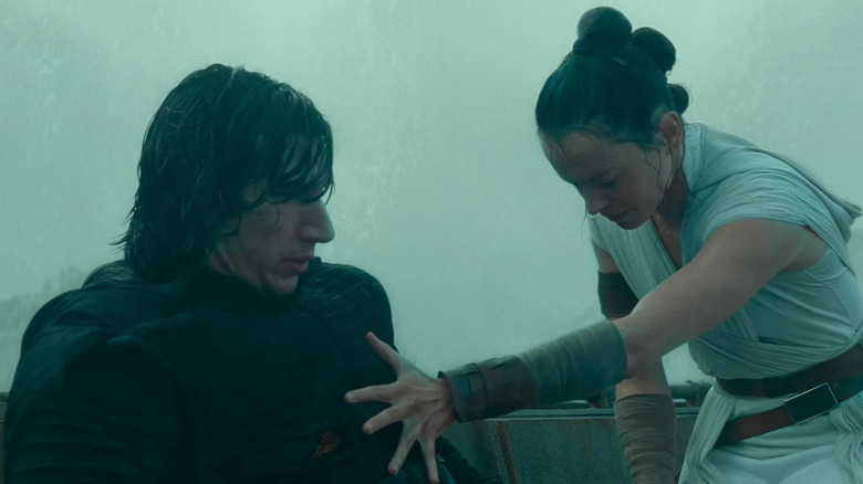 Rey heals Ben Solo with the Force