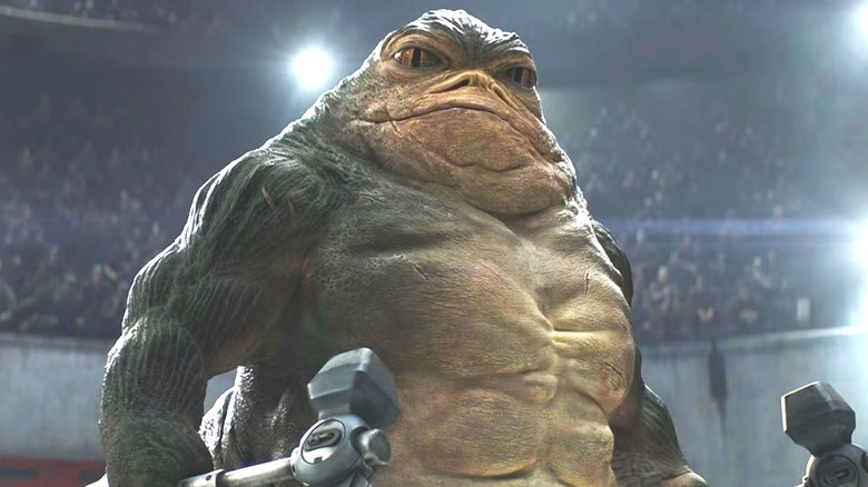 Rotta the Hutt about to battle in The Mandalorian and Grogu