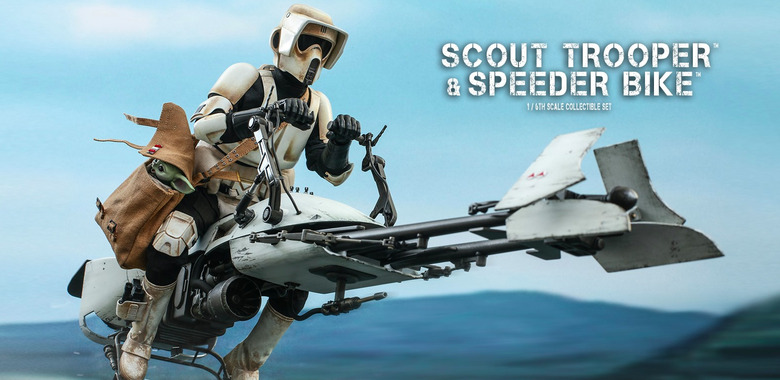 The Mandalorian Scout Trooper and Speeder Bike Hot Toys Figure