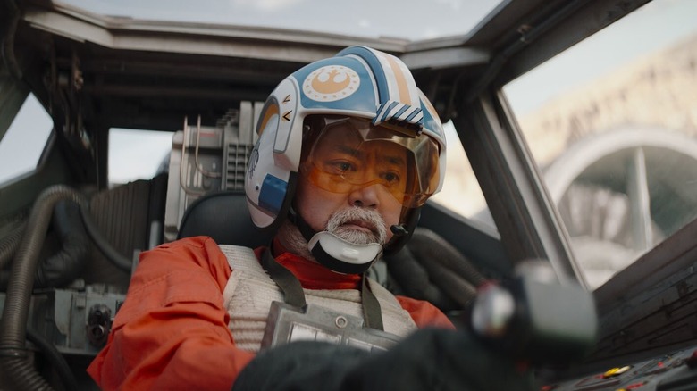 Paul Sun-Hyung Lee as Captain Carson Teva in the cockpit of his X-Wing in The Mandalorian Season 3