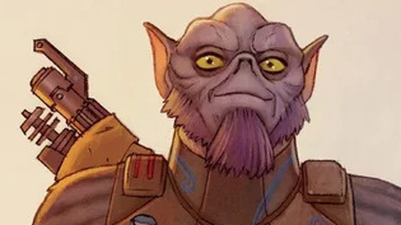 Star Wars Rebels' Zeb smiling in Sabine Wren's painting